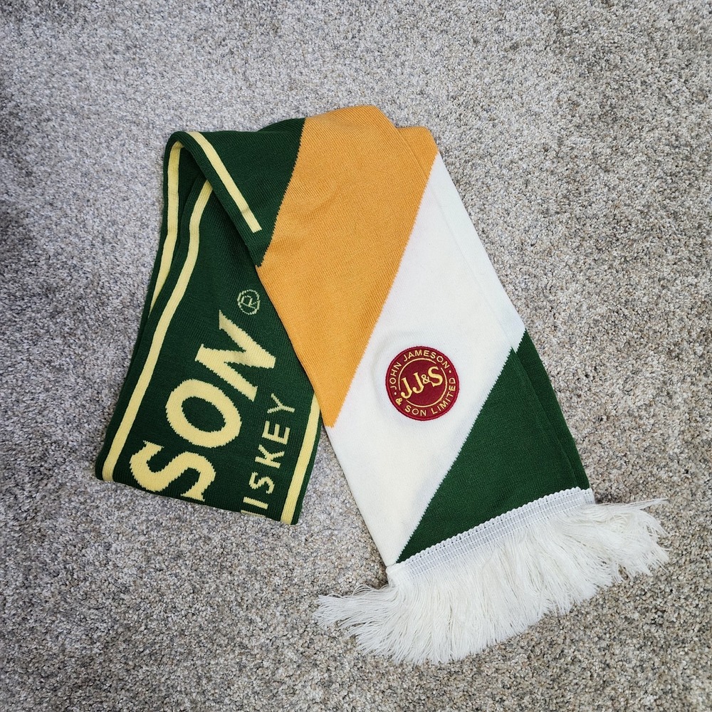 Jameson Irish Whiskey Winter Scarf Limited Edition With Embroidered Patches 6x60